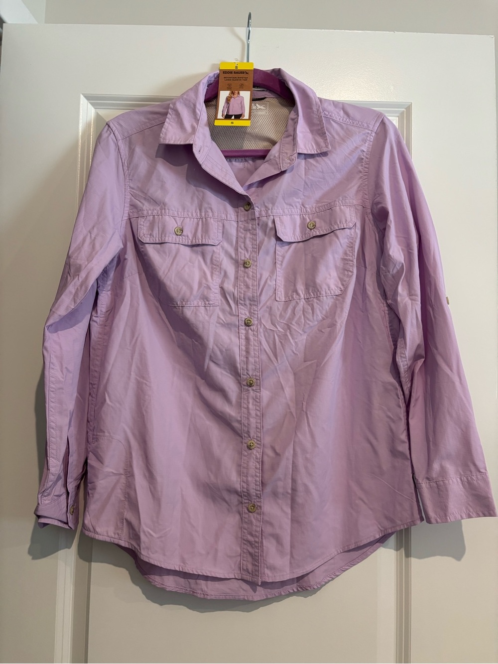 Eddie Bauer Lavender Button-Front Long Sleeve Women’s Shirt